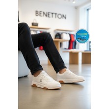 United Colors Of Benetton Beyaz Bağcıklı Cilt Memory Foam Erkek Spor Ayakkabı BNI-11219 M