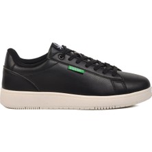 United Colors Of Benetton Siyah Beyaz bağcıklı Hafızalı Taban Erkek Sneaker BNI-10064 M