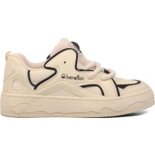 United Colors Of Benetton Bej-Siyah  Kadın Sneaker BNI-10100 Z