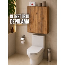 Nenu Nova Klozet Üstü Dolap Kapaklı Banyo Düzenleyici Çok Amaçlı Dolap Depolama Rafı Wc Arkası Klozet Rafı