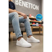 United Colors Of Benetton Beyaz Bağcıklı Cilt Memory Foam Erkek Spor Ayakkabı BNI-12083 M