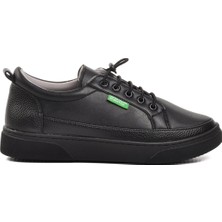 United Colors Of Benetton Siyah-Siyah Suni Deri Kadın Sneaker BN-30366 Z