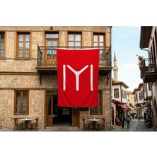 Punto Dizayn Kırmızı Kayı Boyu Bayrağı 140GR Premium Raşel Kumaş 300X450CM