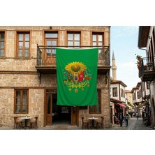 Punto Dizayn Yeşil Osmanlı Arması Bayrak 140gr Premium Raşel Kumaş 300x450cm