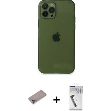 İlk El Grup Pilelistore™ iPhone 12 Pro Kılıf Ahenk Doku - Şeffaf Uv Polymer Nano Ekran Koruyucu + Shine Kamera Lens Koruma Cam - Sabe