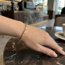 Xuping Gold Vip Seri Burgu Zincir Bileklik - 14K Altın Kaplama HCMF0002, 0