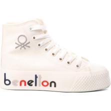 United Colors Of Benetton Beyaz Bilek Boy Kadın Spor Ayakkabı BN-30820 Z