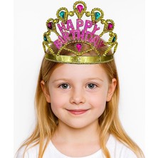 General Altın Renk Happy Birthday Yazılı Doğum Günü Tacı 60 cm