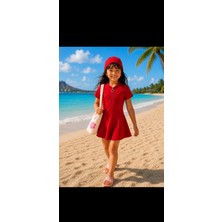 My Kids Wear Kız Çocuk  Kısa Kollu Fermuarlı Mayo Uv Korumalı Deniz ve Havuz Mayosu 12775