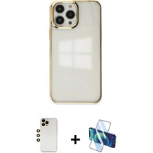 İlk El Grup Pilelistore™ iPhone 13 Pro Max Kılıf Doruk Doku Prime - Siyah 3D Antistatik Cam Ekran Koruyucu + Shine Kamera Lens - Gd