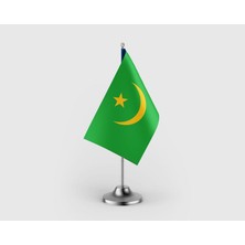 Punto Dizayn Moritanya Tekli Saten Masa Bayrağı Seti