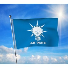 Punto Dizayn Mavi- Beyaz Ak Parti Bayrağı Premium Raşel Kumaş 70X105 cm