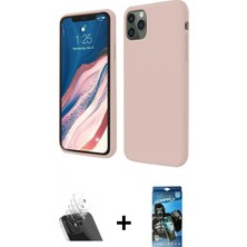 İlk El Grup Pilelistore™ iPhone 11 Pro Kılıf Kozmos Yansıma Özel Seri - Siyah 34D Izgaralı Cam + Kamera Lens Koruma Cam - Sf