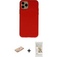 İlk El Grup Pilelistore™ iPhone 11 Pro Kılıf Ahenk Serisi - Siyah Mat Seramik Nano Ekran Koruyucu + Renkli Kamera Lens Koruma Cam - Tu