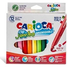 Carioca Jumbo Süper Yıkanabilir Keçeli Boya Kalemi 12`li