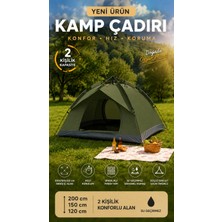 vooka Çadır Tam Otomatik Kamp Çadırı 2 Kişilik 200X150 cm 3 Saniyede Kurulum Su Geçirmez Geniş Çadır Outdoor