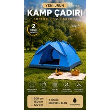 vooka Çadır Tam Otomatik Kamp Çadırı 2 Kişilik 200X150 cm 3 Saniyede Kurulum Su Geçirmez Geniş Çadır Outdoor