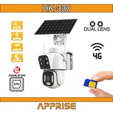 Apprise 2 Kameralı 3mp 4g Solar Ptz Güvenlik Kamera Nesne Algılamalı Güneş Panelli Kamera