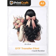 22X25 cm Kadın Modeli Ütü ile Yapışan Dtf Transfer Baskı (A3)