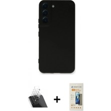 İlk El Grup Pilelistore™ Galaxy S23 Plus Kılıf Ahenk Serisi - Siyah 6d Mat Seramik Hayalet Nano Ekran Koruyucu + Kamera Lens Koruma Cam - Sf