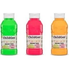 Childgen Süper Yıkanabilir 3lü Parmak Boya Neon Set 350 ml x 3