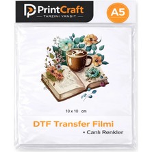 Palo Santo 10X10 cm Kahve ,kitap ve Çiçek Modeli Ütü ile Yapışan Dtf Transfer Baskı (A5)