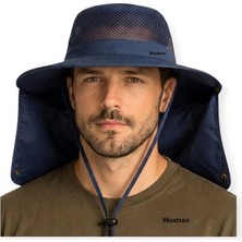 Mustran Yazlık Güneş Şapkası Fileli Safari Outdoor Balıkçı Şapkası Ense Korumalı Unisex – Krem