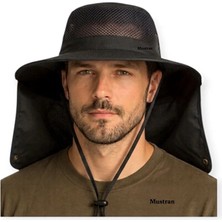 Mustran Yazlık Güneş Şapkası Fileli Safari Outdoor Balıkçı Şapkası Ense Korumalı Unisex – Krem