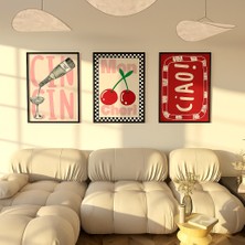 Nt Handmade Çerçeveli Uv Baskı 3'lü Ciao Yazılı Tablo Seti – Modern & Şık Mutfak Duvar Dekoru