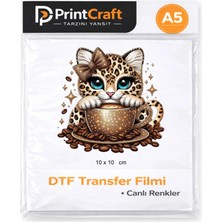Palo Santo 10X10 cm Kahveli Kedi Modeli Ütü ile Yapışan Dtf Transfer Baskı (A5)