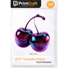 Palo Santo 18X17CM Mor Kiraz Modeli Ütü ile Yapışan Dtf Transfer Baskı (A4)