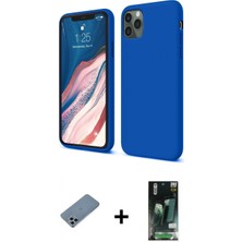 İlk El Grup Pilelistore™ iPhone 11 Pro Kılıf Kozmos Yansıma Özel Seri - Siyah 360 Mat Full Body Arka Koruyucu + Shine Kamera Lens Koruma Cam - Sabe