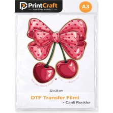 Palo Santo 22X25 cm Pembe Kiraz Modeli Ütü ile Yapışan Dtf Transfer Baskı (A3)