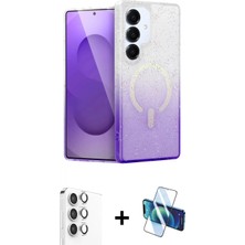 İlk El Grup Pilelistore™ Galaxy S25 Plus Kılıf Eksen Minimal Özel Seri - Siyah 3D Antistatik Seramik Nano Ekran Koruyucu + Raze Metal Kamera Lens - Gs