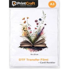 Palo Santo 19X25 cm Kitap-Çiçek Modeli Ütü ile Yapışan Dtf Transfer Baskı (A3)
