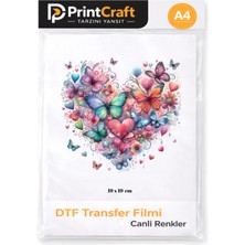 Palo Santo 19 x 19 cm Renkli Kalp Modelli Ütü ile Yapışan Transfer Baskı (A4)