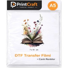 Palo Santo 7X10 cm Kitap-Çiçek Modeli Ütü ile Yapışan Dtf Transfer Baskı (A5)