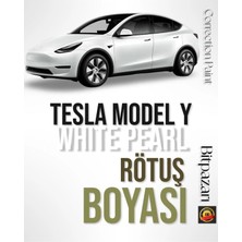Flea Market Tesla Model Y White Pearl (Sedefli Beyaz) Ppsw - Profesyonel Rötuş Boyası Çift Şişe 20/20ML.