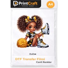 Palo Santo 30X30 cm Ponpon Kız Modeli Ütü ile Yapışan Transfer Baskı (A3)