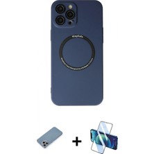 Pileli Store Pilelistore™ iPhone 12 Pro Kılıf Zirve Klasik Prime - Siyah 3D Antistatik Seramik Nano Ekran Koruyucu + Shine Kamera Lens Koruma Cam - Gı