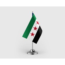 Punto Dizayn Yeni Suriye Tekli Saten Masa Bayrağı Seti