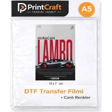 7X10 cm Lambo Modeli Ütü ile Yapışan Dtf Transfer Baskı (A5)