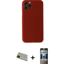 İlk El Grup Pilelistore™ iPhone 11 Pro Max Kılıf Yadigar Yansıma Serisi - Siyah 34D Hayalet Izgaralı Cam + Rainbow Kamera Lens Koruma Cam - Yl