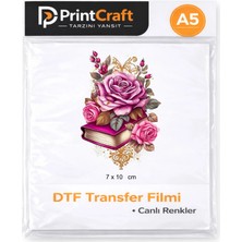 Palo Santo 7X10 cm Kitap ve Çiçekler Modeli Ütü ile Yapışan Dtf Transfer Baskı (A5)