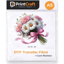 Palo Santo 9X10 cm Çiçek Demeti Modeli Ütü ile Yapışan Dtf Transfer Baskı (A5)