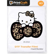 Palo Santo 25X23 cm Hello Kitty Modeli Ütü ile Yapışan Dtf Transfer Baskı (A3)