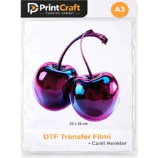 Palo Santo 25X24 cm Mor Kiraz Modeli Ütü ile Yapışan Dtf Transfer Baskı (A3)
