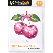 Palo Santo 18X17 cm Pembe Kiraz Modeli Ütü ile Yapışan Dtf Transfer Baskı (A4)