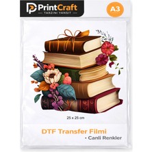 Palo Santo 25X25 cm Kitaplar Modeli Ütü ile Yapışan Dtf Transfer Baskı (A3)