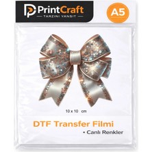 10X10 cm Fiyonk Modeli Ütü ile Yapışan Dtf Transfer Baskı (A5)